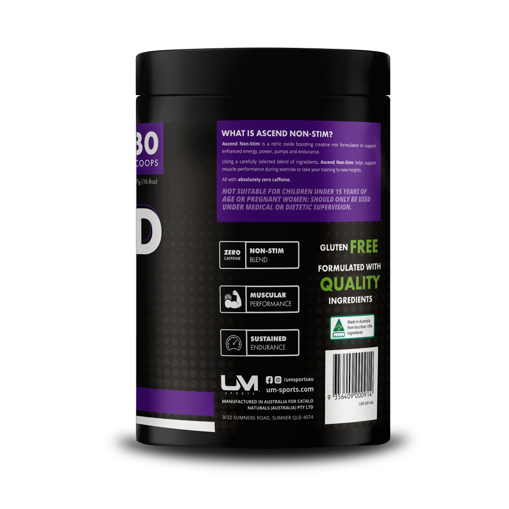 Ascend Pre-Workout Non-Stim Grape Glory by UM Sports