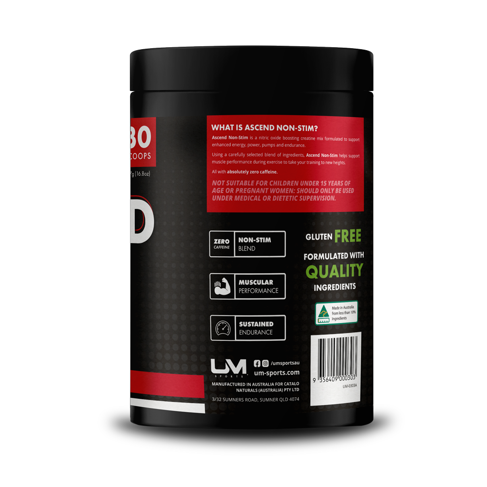 Ascend Pre-Workout Non-Stim Watermelon Wonder by UM Sports | Previously In-Cel Pre-Workout Urban Muscle